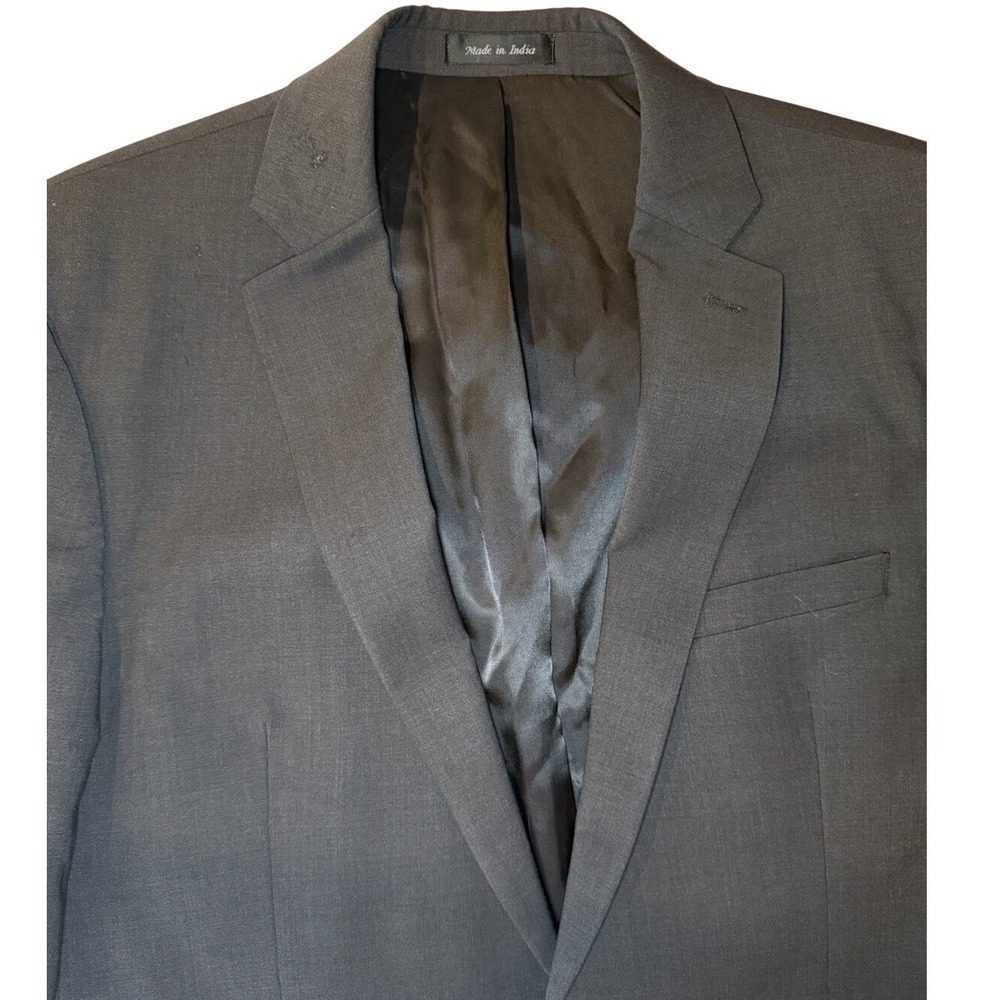 Calvin Klein 2 Piece Wool Suit Mens 42R Charcoal Grey Modern Formal Business - Picture 5 of 16